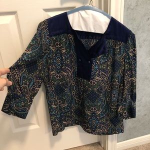 Banana republic dress top in green and navy